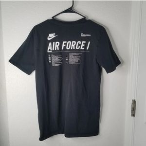 Nike Air Force 1 AF1 Black and White Short Sleeve Graphic T Shirt Size Medium